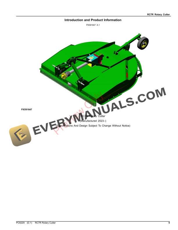 John Deere RC7R Rotary Cutter Parts Catalog PC6229 12OCT23-5