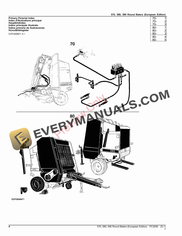 John Deere ROUND BALERS 570,580,590 Parts Catalog PC3206 07FEB22-4