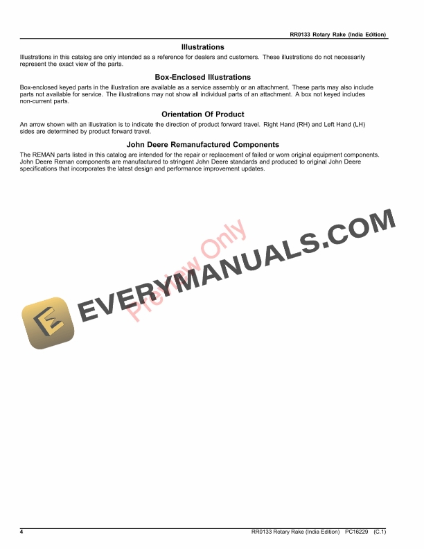 John Deere RR0133 Rotary Rake Parts Catalog PC16229 20SEP21-4