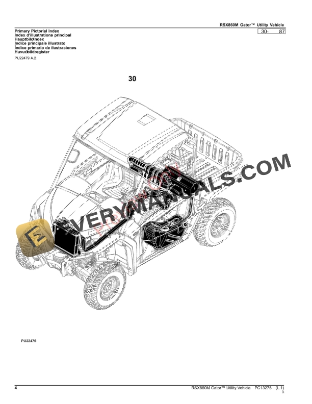 John Deere RSX860M Gator Utility Vehicle Parts Catalog PC13275 14SEP23-4