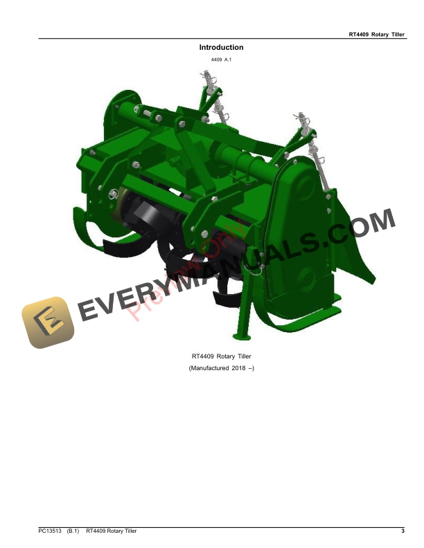 John Deere RT4409 Rotary Tiller Parts Catalog PC13513 11JUN21-3