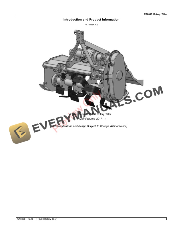 John Deere RT6008 Rotary Tiller Parts Catalog PC13286 28OCT23-3