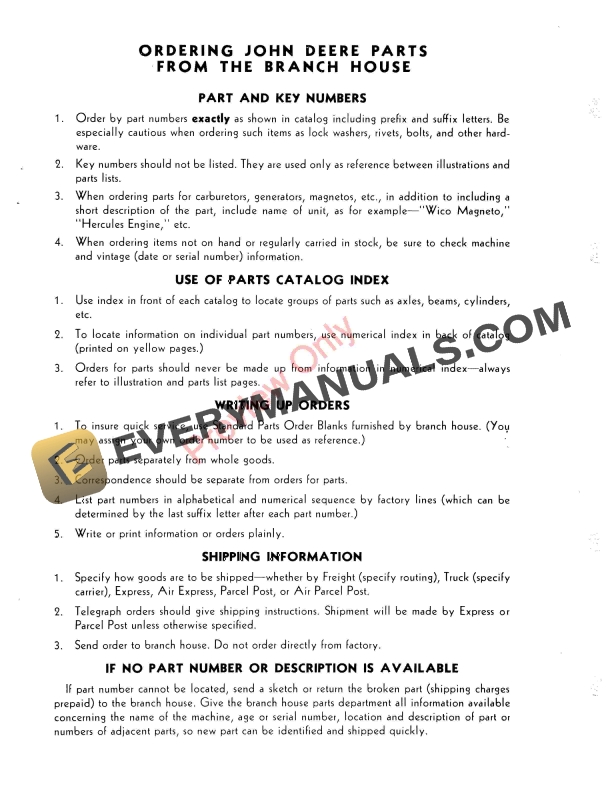 John Deere Rake, Sulky — Hand and Self-Dump Parts Catalog PC131 01FEB57-4