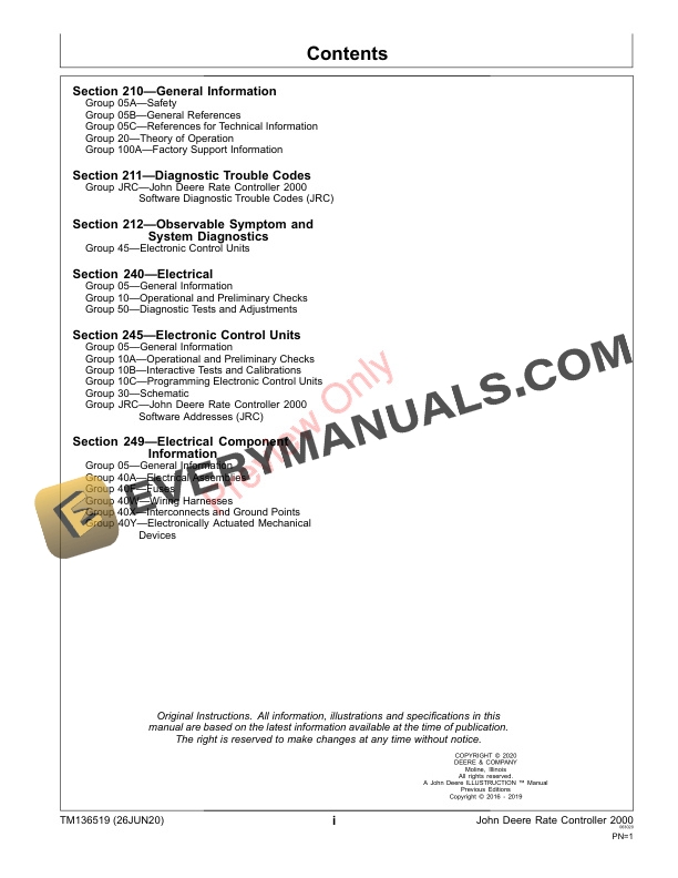 John Deere Rate Controller 2000 Technical Manual TM136519 26JUN20 3