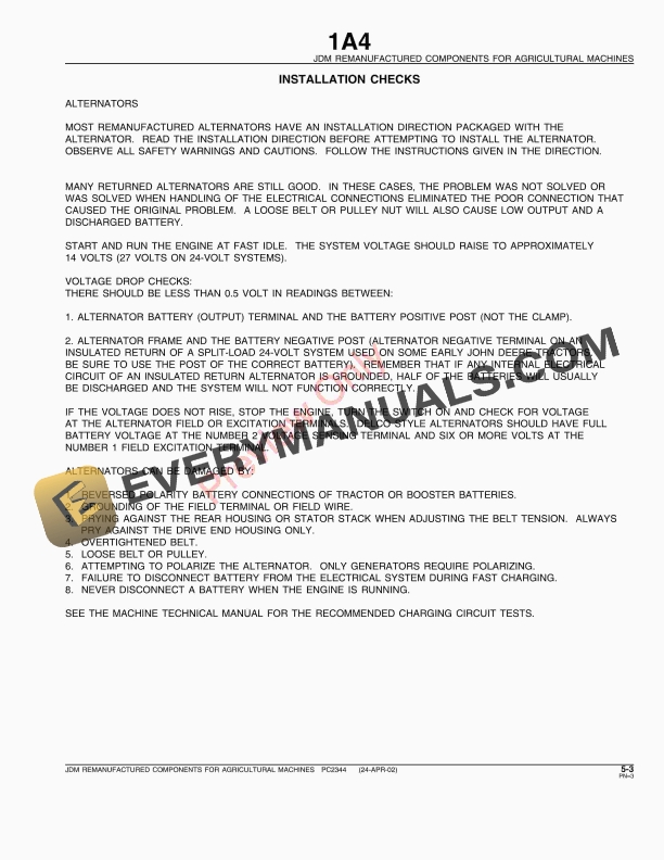 John Deere Remanufactured Components and Identification for AG Machines Parts Catalog PC2344 22APR05-5