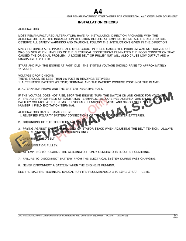 John Deere Remanufactured Components and Identification for CandCE Equipment Parts Catalog PC2346 22APR05-5