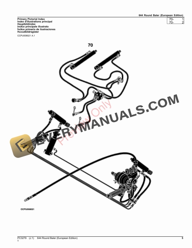 John Deere Round Baler 644 Parts Catalog PC3279 04JUL23-5