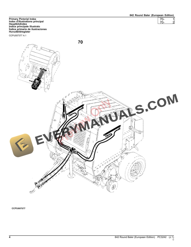 John Deere Round Baler 842 Parts Catalog PC3242 13OCT22-4