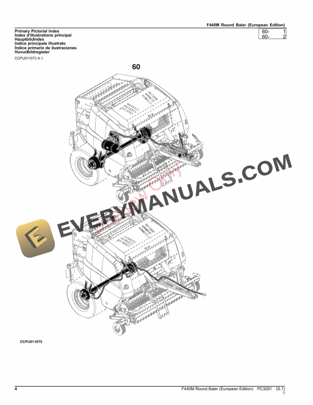 John Deere Round Baler F440M Parts Catalog PC3291 16NOV23-4
