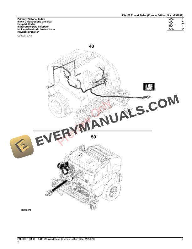 John Deere Round Baler F441M Parts Catalog PC3305 17OCT23-3