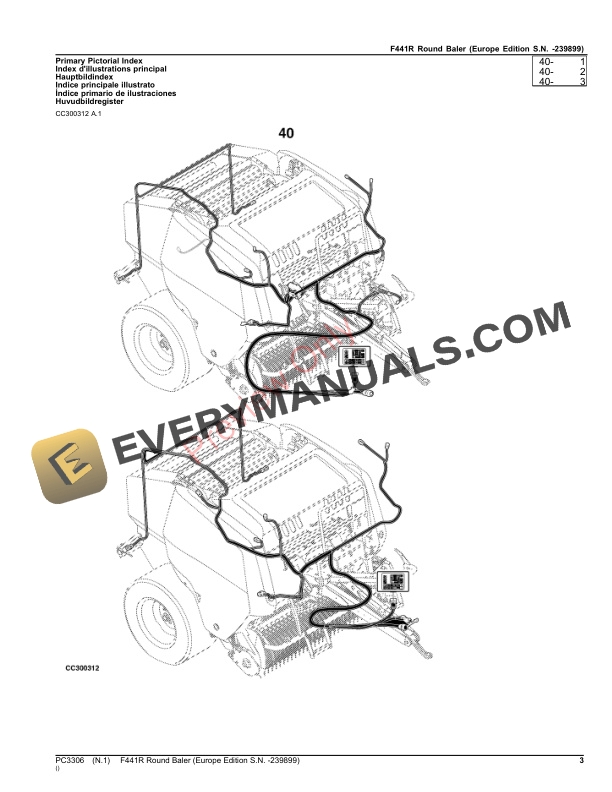 John Deere Round Baler F441R Parts Catalog PC3306 17OCT23-3
