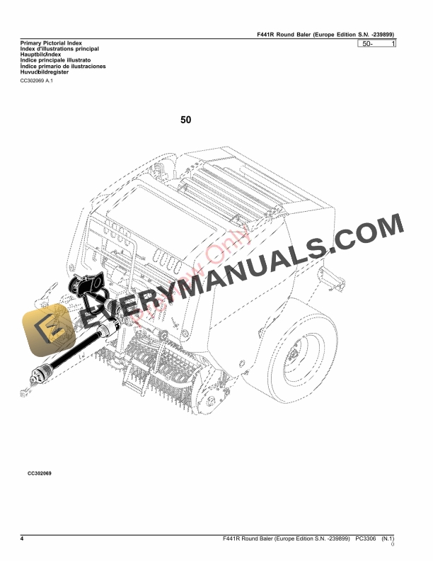 John Deere Round Baler F441R Parts Catalog PC3306 17OCT23-4