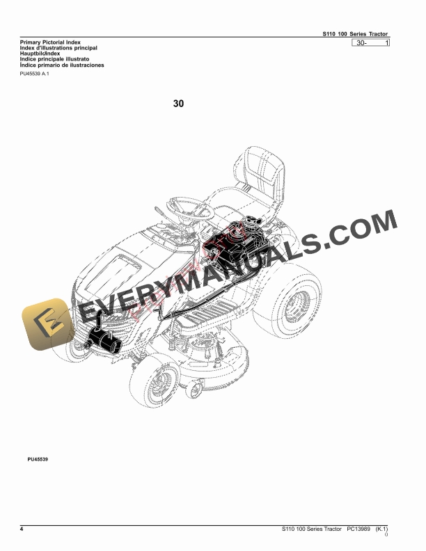 John Deere S110 100 Series Tractor Parts Catalog PC13989 09SEP22-4