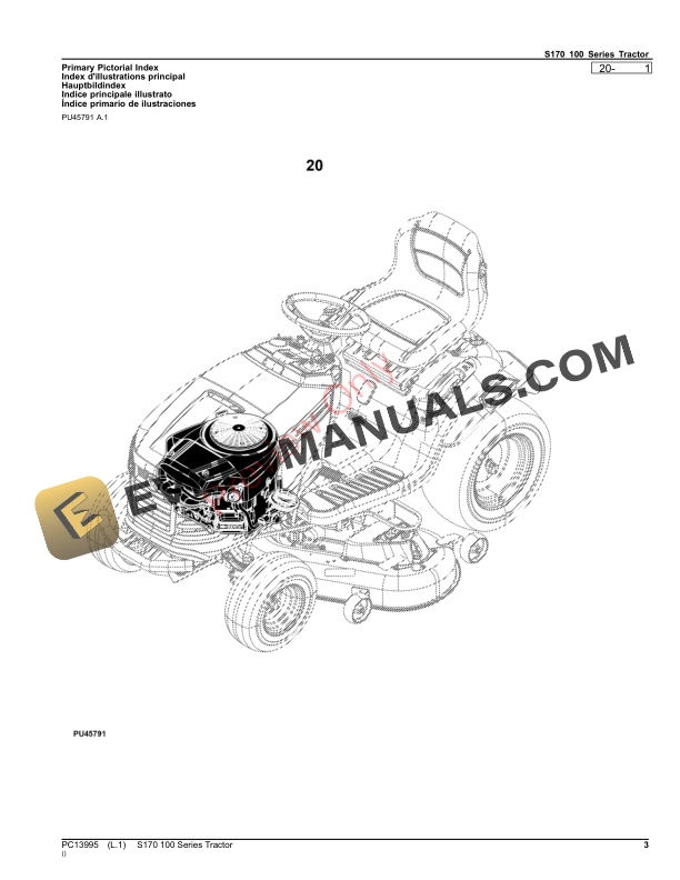 John Deere S170 100 Series Tractor Parts Catalog PC13995 15AUG22-3