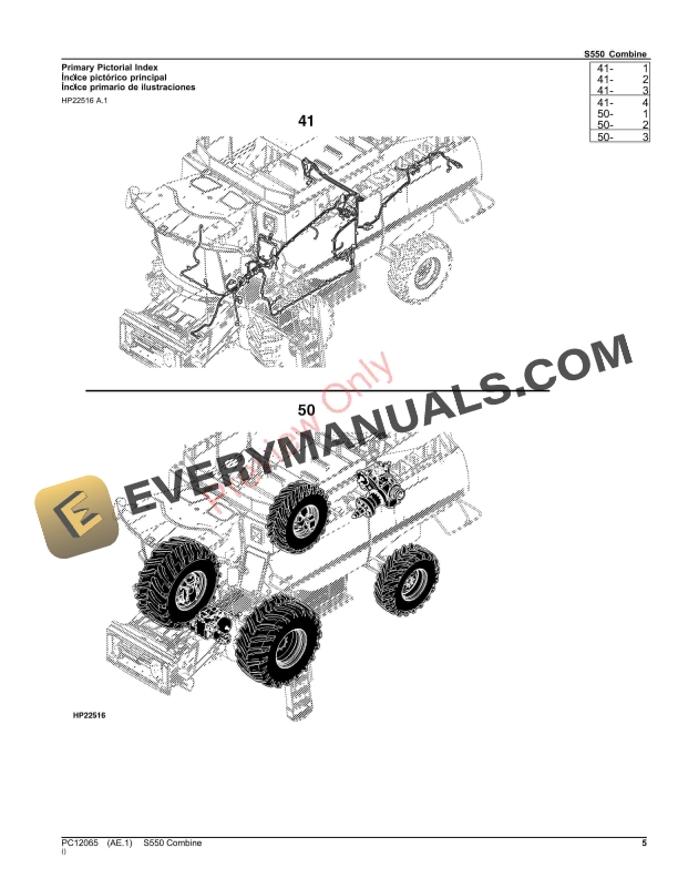 John Deere S550 Combine Parts Catalog PC12065 12OCT23-5