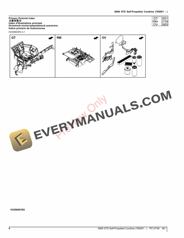 John Deere S660 STS Self-Propelled Combine (785001 - ) Parts Catalog PC12746 19NOV23 5 John Deere S660 STS Self-Propelled Combine (785001 – ) Parts Catalog PC12746 19NOV23-4