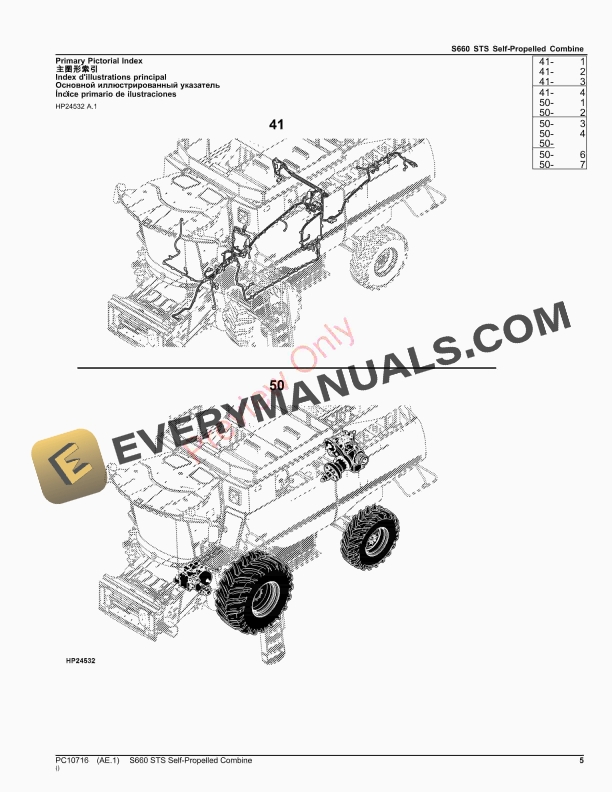 John Deere S660 STS Self Propelled Combine Parts Catalog PC10716 12NOV23 5