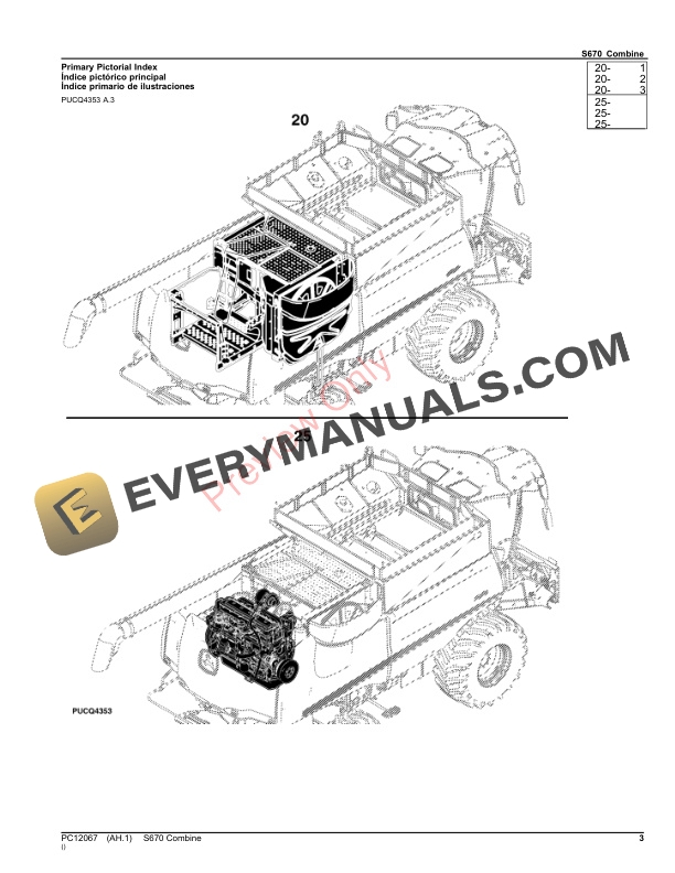 John Deere S670 Combine Parts Catalog PC12067 09OCT23-3