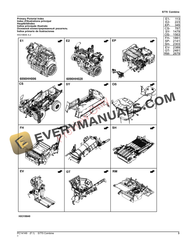 John Deere S770 Combine (PIN 1Z0S770XXXX110000 Parts Catalog PC14149 05NOV23-3