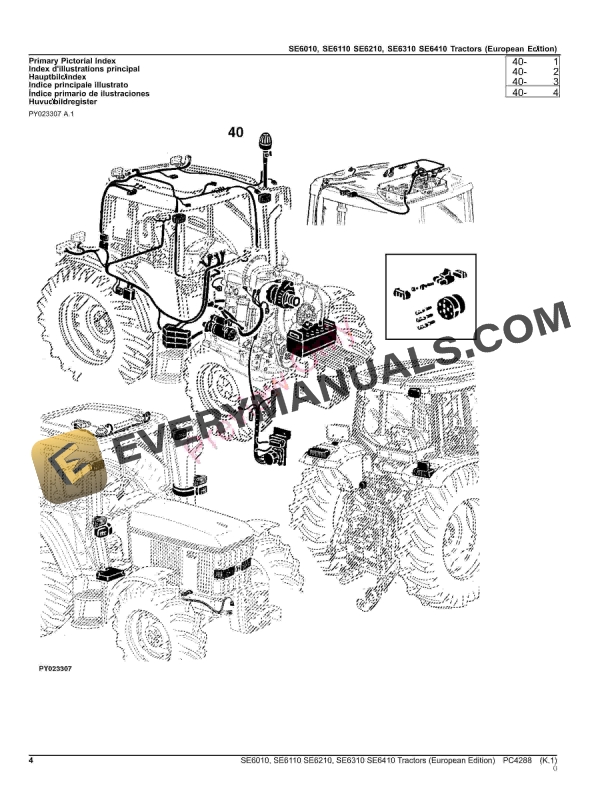 John Deere SE6010, SE6110, SE6210, SE6310, SE6410 Tractors Parts Catalog PC4288 17AUG23-4