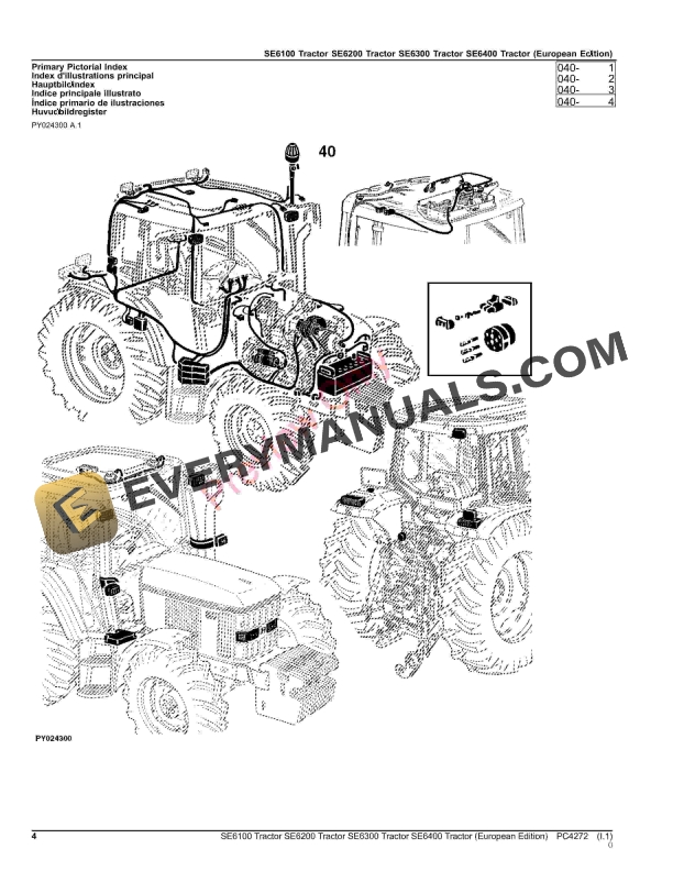 John Deere SE6100, SE6200, SE6300, SE6400 Tractors Parts Catalog PC4272 26OCT23-4