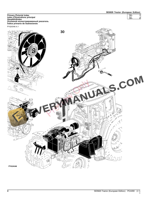 John Deere SE6920 TRACTOR Parts Catalog PC4490 26NOV23 5 John Deere SE6920 TRACTOR Parts Catalog PC4490 26NOV23-4