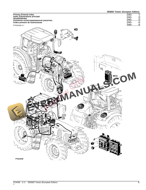 John Deere SE6920 TRACTOR Parts Catalog PC4490 26NOV23 6 John Deere SE6920 TRACTOR Parts Catalog PC4490 26NOV23-5