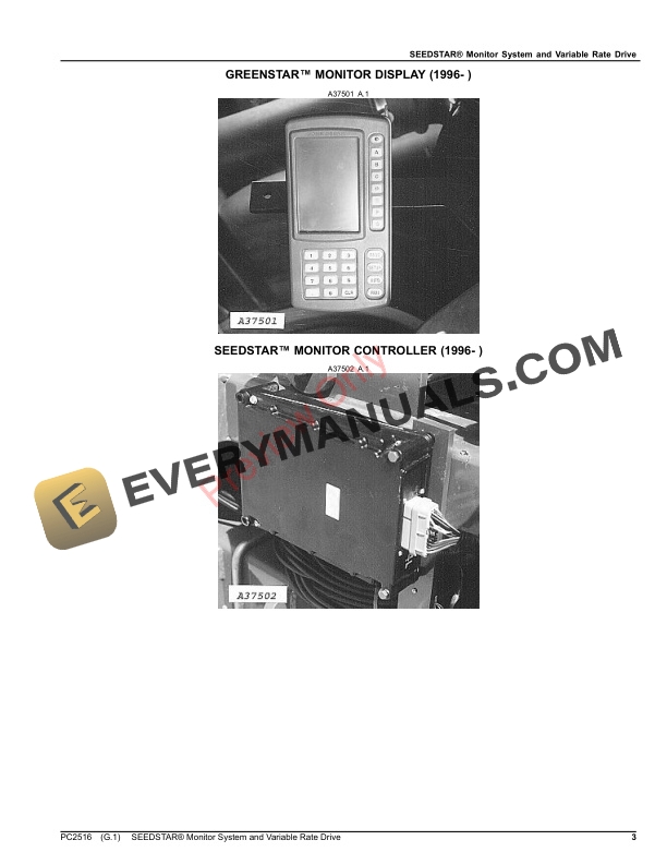 John Deere SEEDSTAR Monitor System and Variable Rate Drive Parts Catalog PC2516 26AUG23-3