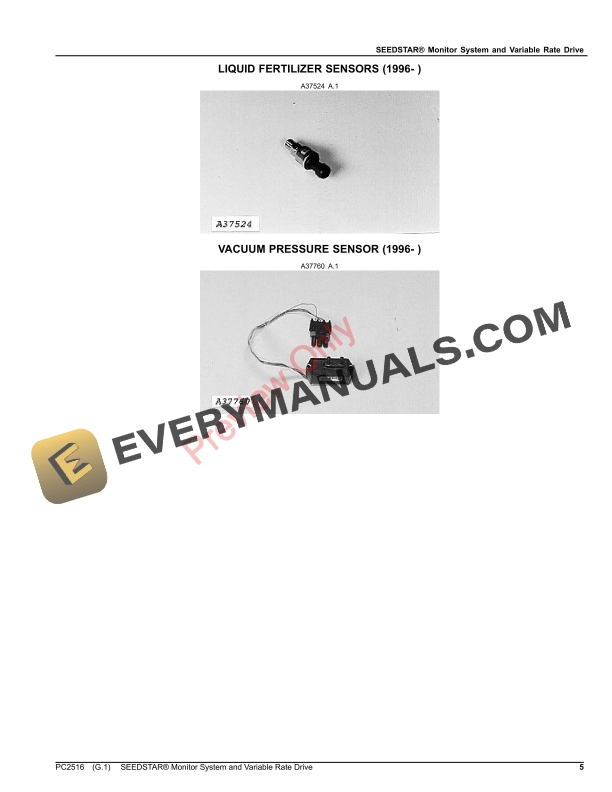 John Deere SEEDSTAR Monitor System and Variable Rate Drive Parts Catalog PC2516 26AUG23-5