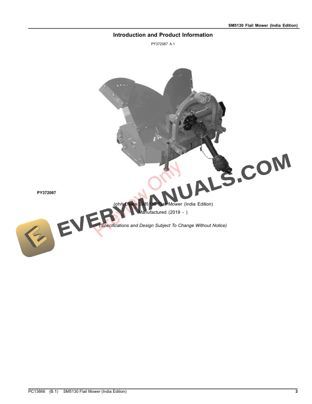 John Deere SM5130 Flail Mower Parts Catalog PC13666 20SEP21-3