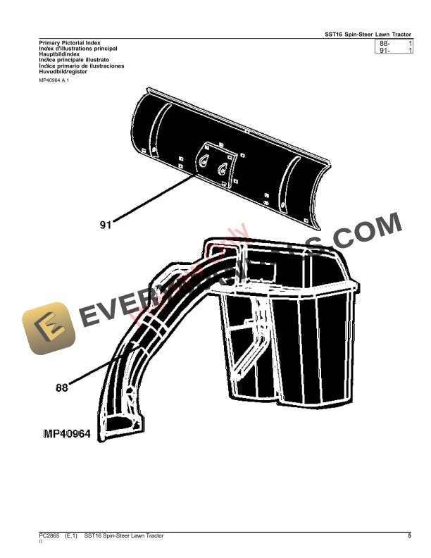 John Deere SST16 SPIN-STEER LAWN TRACTOR Parts Catalog PC2865 04JUL23-5