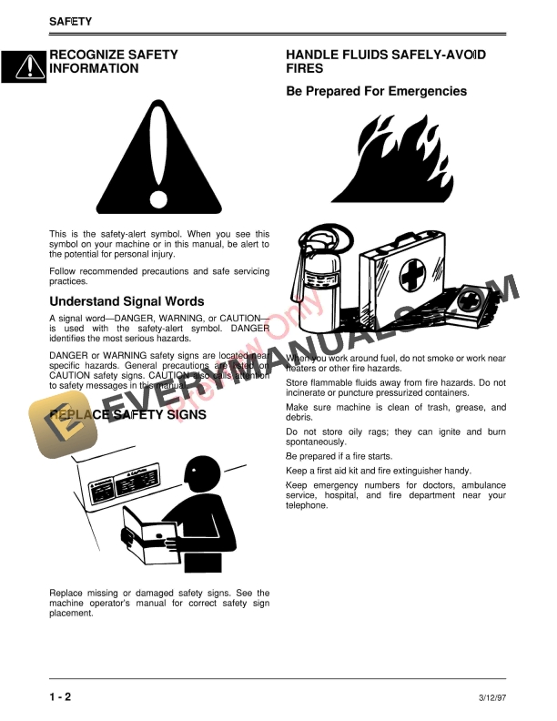 John Deere STX30 STX38 and STX46 Lawn Tractors Yellow and Black Decks Technical Manual TM1561 15MAR97 4