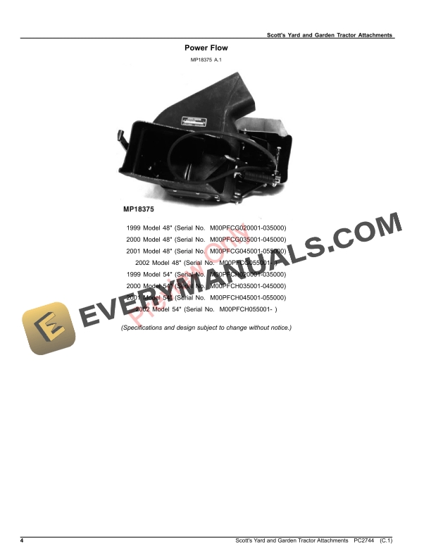 John Deere Scottandapos,s Yard and Garden Tractor Attachments Parts Catalog PC2744 04SEP20 5 John Deere Scottandapos,s Yard and Garden Tractor Attachments Parts Catalog PC2744 04SEP20-4