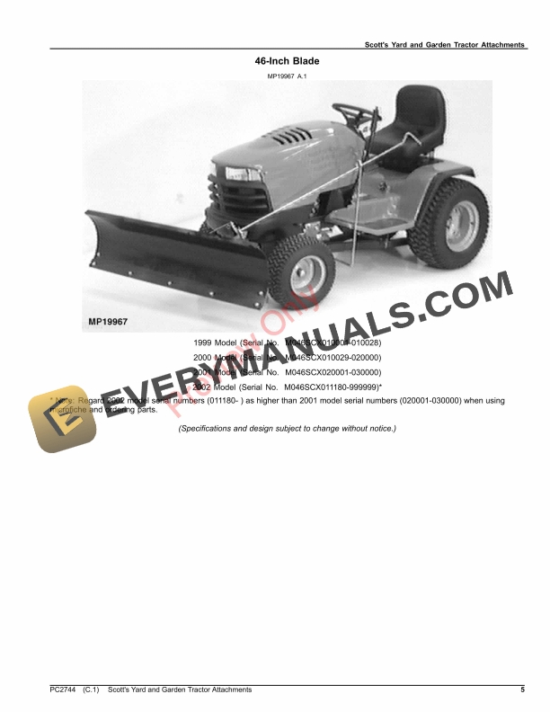 John Deere Scottandapos,s Yard and Garden Tractor Attachments Parts Catalog PC2744 04SEP20 6 John Deere Scottandapos,s Yard and Garden Tractor Attachments Parts Catalog PC2744 04SEP20-5