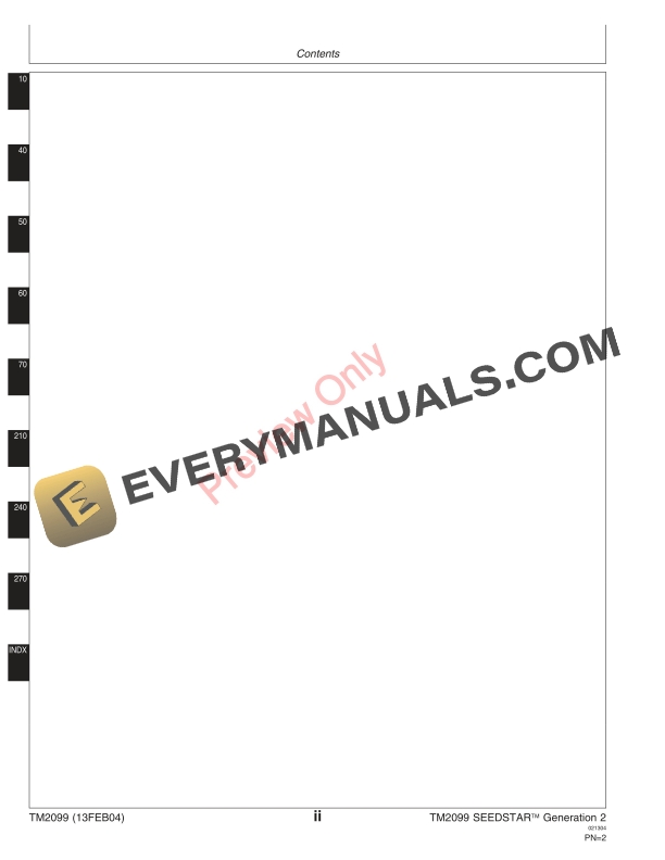 John Deere SeedStar Generation 2 Map Based Seeding and Variable Rate Fertilizer Technical Manual TM2099 13FEB04 4