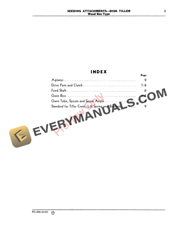 John Deere Seeding Attachments For Disk Tiller Parts Catalog PC200 01APR57-5