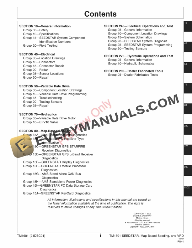 John Deere Seedstar Seed Monitor and Variable Rate Drive Technical Manual TM1601 21DEC01 PDF 13 John Deere Seedstar Seed Monitor and Variable Rate Drive Technical Manual TM1601 21DEC01 5