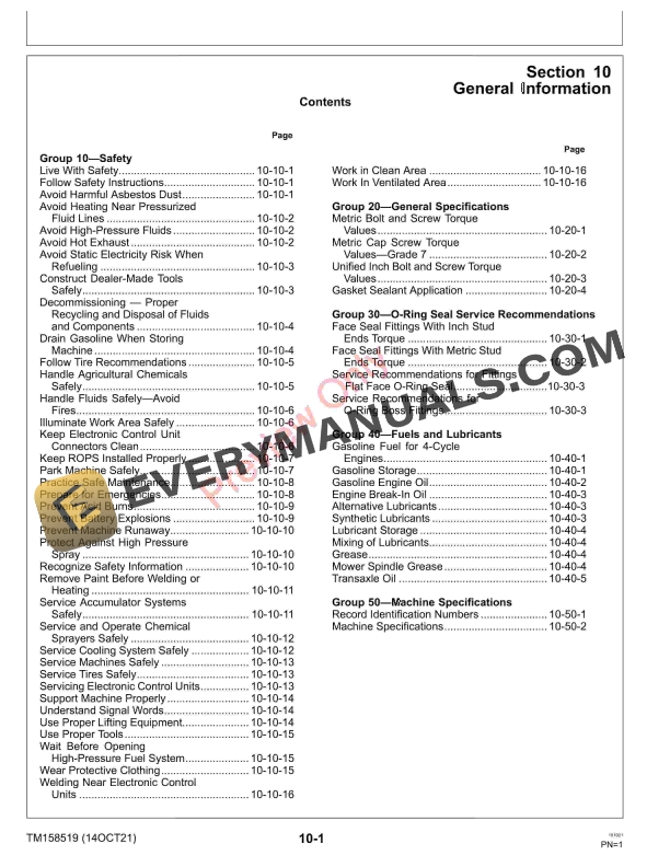 John Deere Select Series Tractors X590 Multi Technical Manual TM158519 14OCT21 5