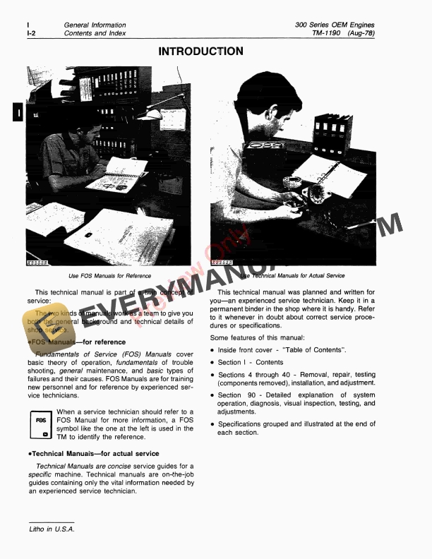 John Deere Series 300 OEM Engines Technical Manual TM1190 01DEC84 4