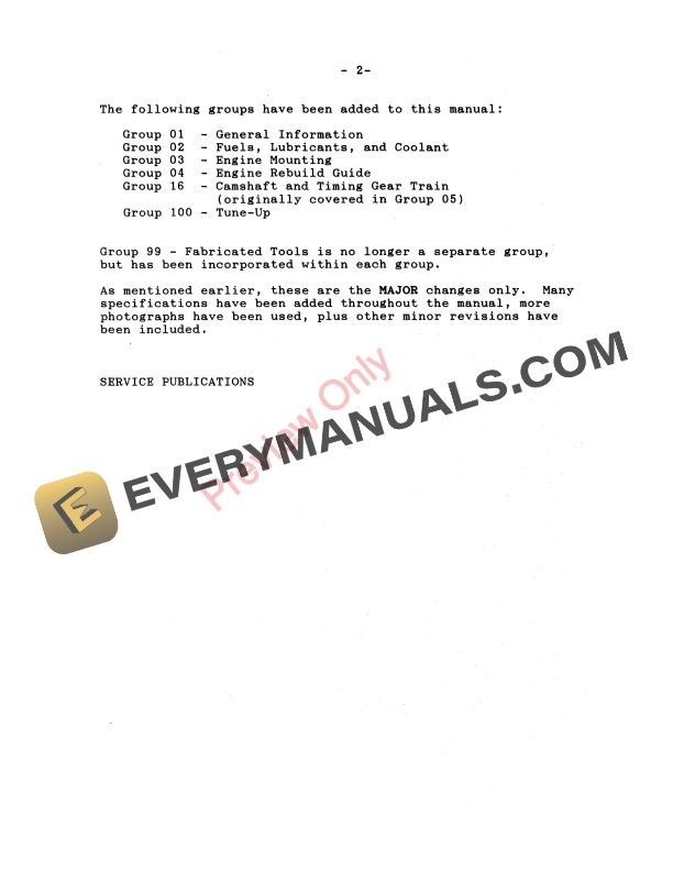 John Deere Series 700 8955 Diesel Engine Component Technical Manual CTM10 01APR87 4