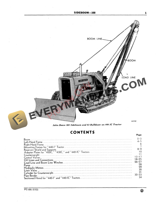 John Deere Sideboom – 300 Parts Catalog PC586 01JUN63-3