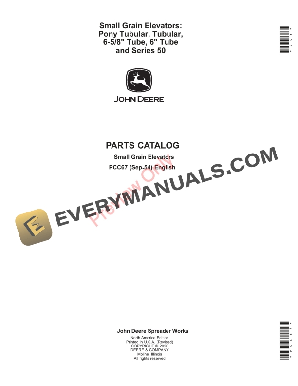 John Deere Small Grain Elevators Pony Tubular