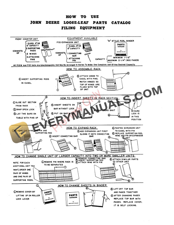 John Deere Sweep Rakes Parts Catalog PC154 01MAR51-2