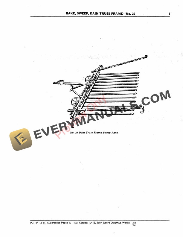 John Deere Sweep Rakes Parts Catalog PC154 01MAR51-5