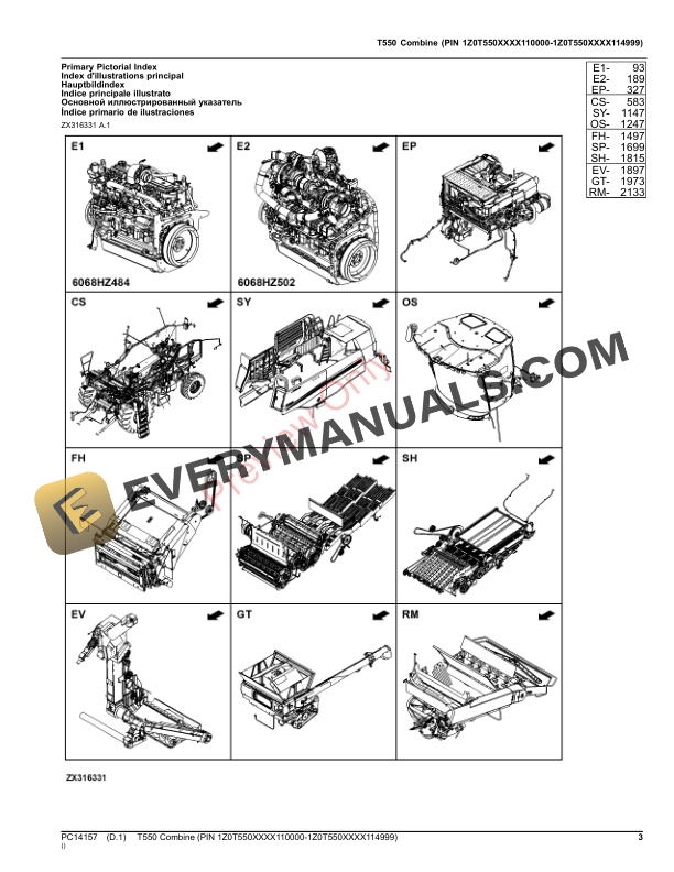 John Deere T550 Combine (PIN 1Z0T550XXXX110000-1Z0T550XXXX114999) Parts Catalog PC14157 26NOV23 4 John Deere T550 Combine (PIN 1Z0T550XXXX110000-1Z0T550XXXX114999) Parts Catalog PC14157 26NOV23-3