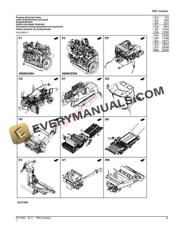 John Deere T550 Combine (PIN 1Z0T550XXXX120000 – 1Z0T550XXXX124999) Parts Catalog PC14263 09NOV23-3