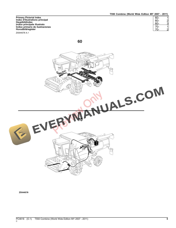 John Deere T550 Combine Parts Catalog PC4618 19NOV23-5