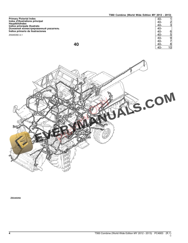 John Deere T560 Combine Parts Catalog PC4663 20AUG23-4