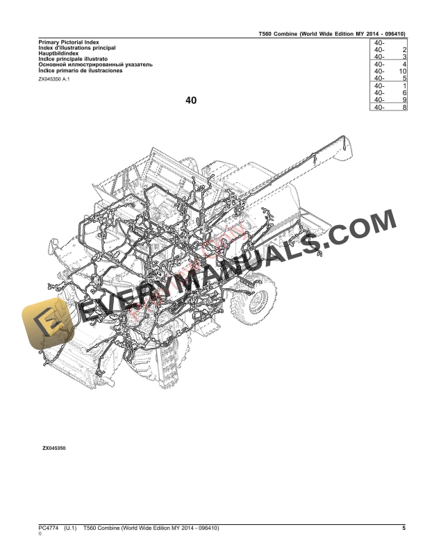 John Deere T560 Combine Parts Catalog PC4774 09OCT23-5