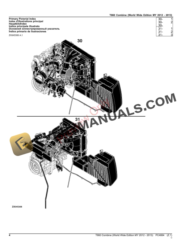 John Deere T660 Combine Parts Catalog PC4664 06OCT23-4